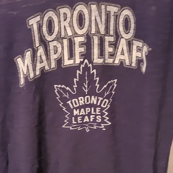 TORONTO MAPLE LEAVES Navy and White Short Sleeve Tee W M - Picture 2 of 5